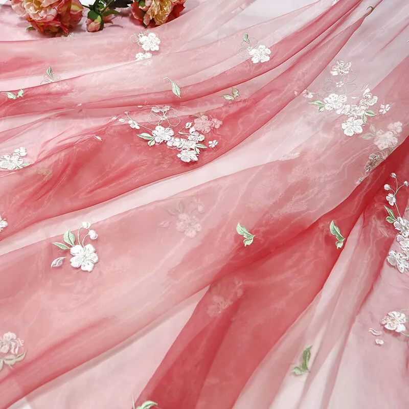 Sewing Batik - 1m Flower Pear Blossoms Cloth Embroidery