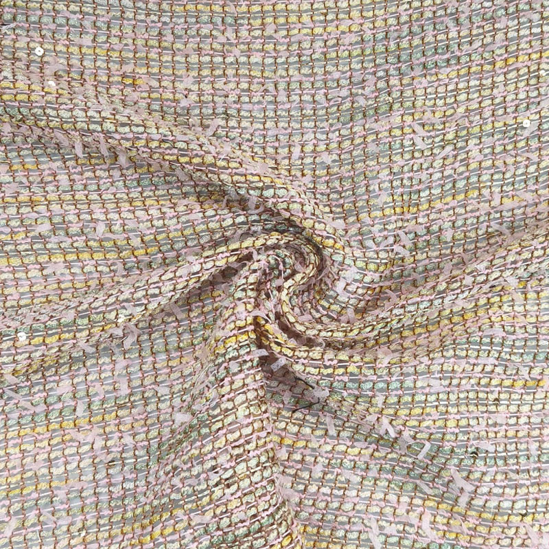 Sewing Tweed Fabric - Lightweight Hollow Out Witth Ribbon Yarn-dyed