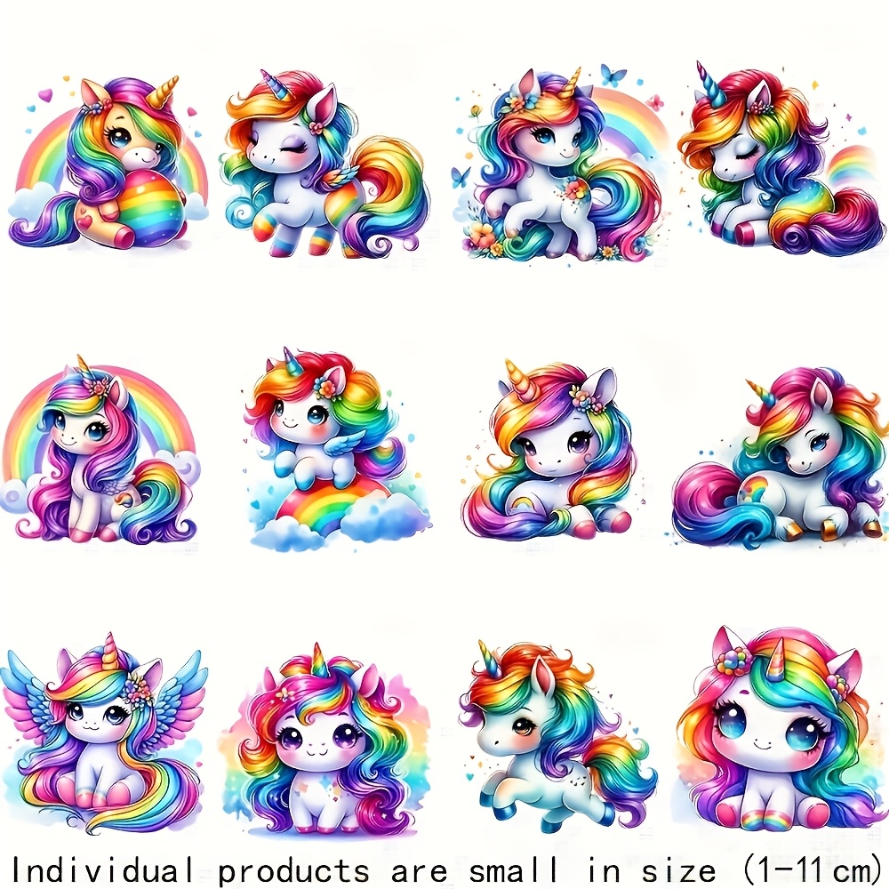 Iron On Patch - Soft Neon Rainbow Unicorn HTV Stickers