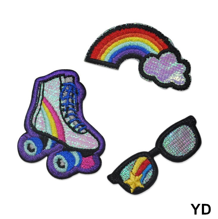 10 Pcs Rainbow Embroidered Pat - Sewing Id recension och pris