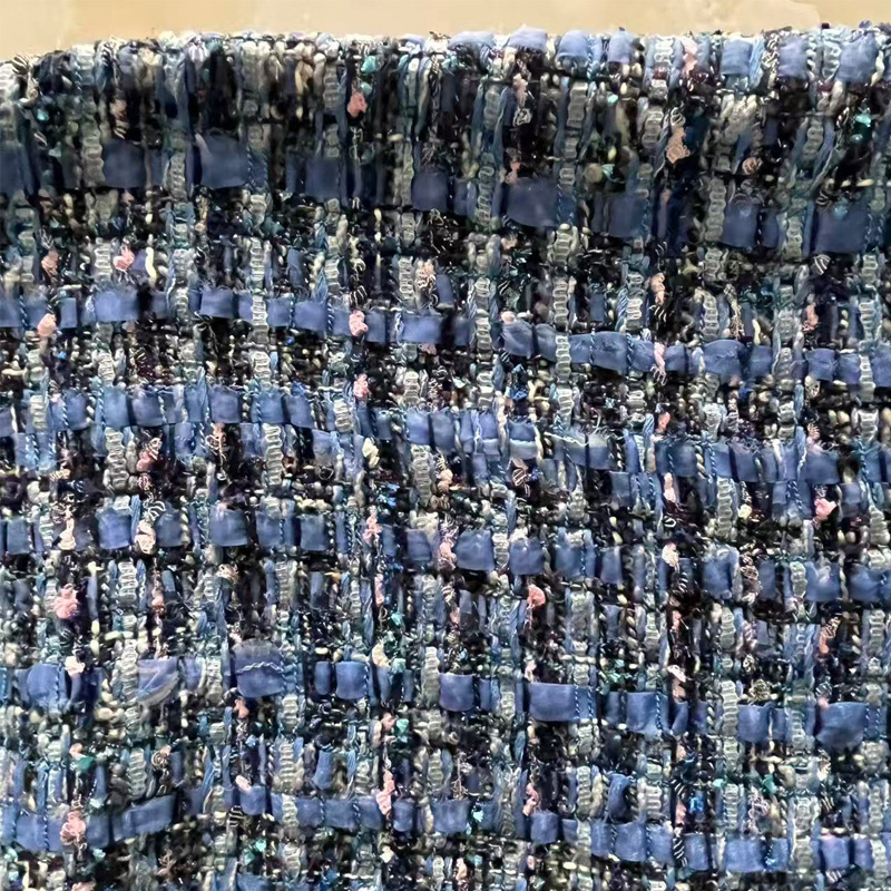 Blue Yarn-dyed Heavy Industry  - Sewing Tweed Fabric recension och pris
