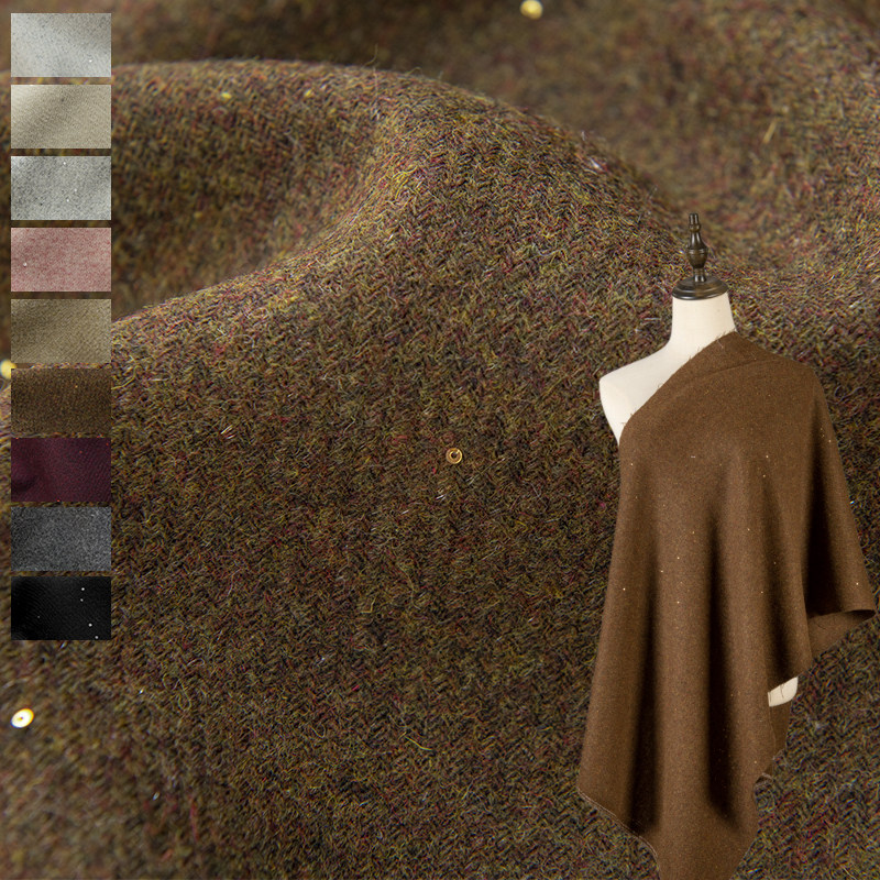 Starry Sky Sequins Wool Blend  - Sewing Tweed Fabric recension och pris