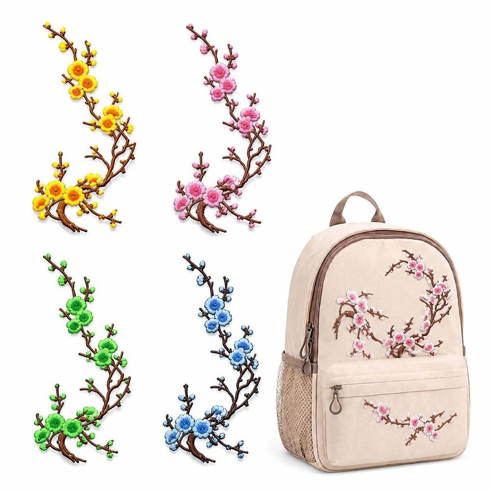 DIY Cherry Blossom Iron On Pat - Sewing Embroidery Fabric recension och pris