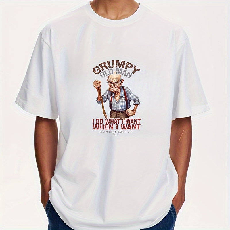 Funny Old Man Quotes Cartoon H - Iron On Patch recension och pris