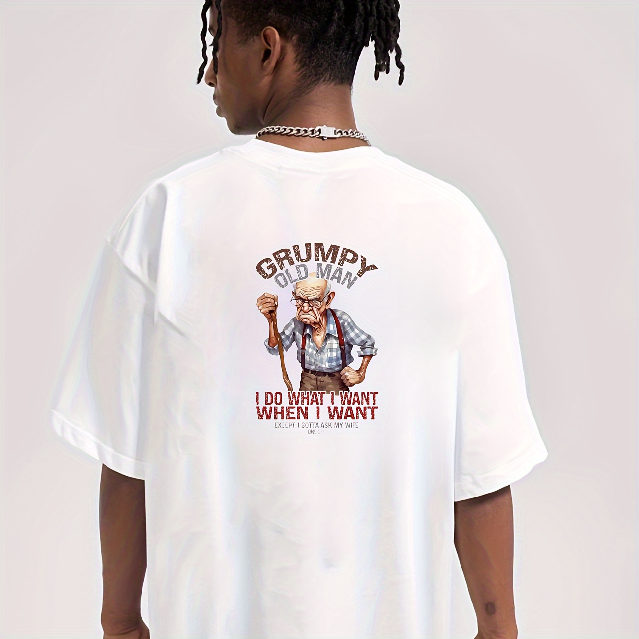 Funny Old Man Quotes Cartoon H - Iron On Patch recension och pris