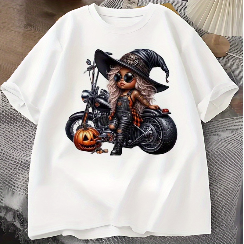 Witch on Motorcycle Halloween  - Iron On Patch recension och pris