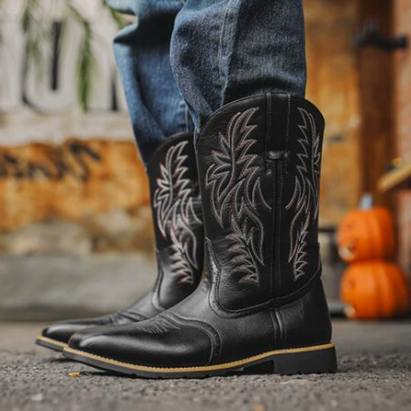 New Men High Boots Embroidery  - Sewing Embroidery Fabric recension och pris