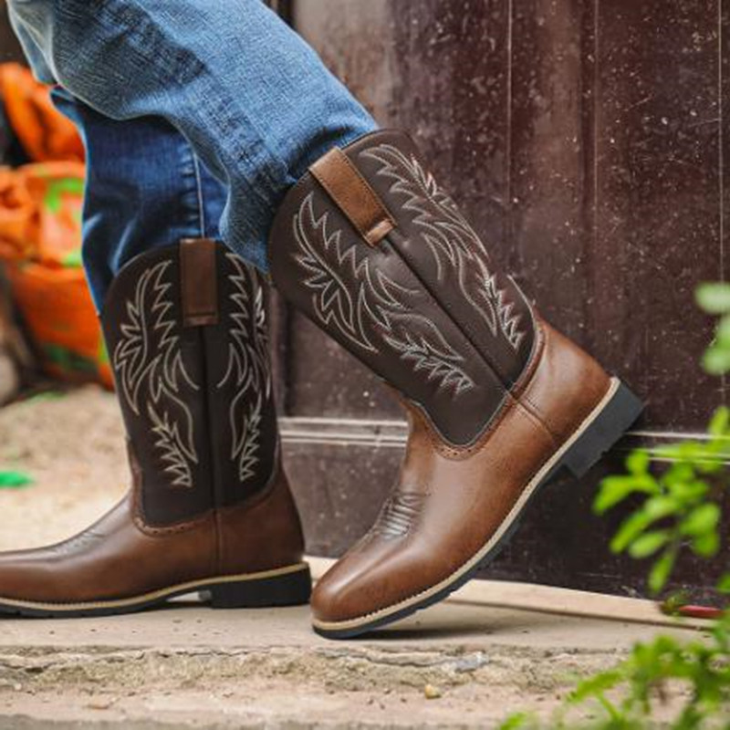 New Men High Boots Embroidery  - Sewing Embroidery Fabric recension och pris