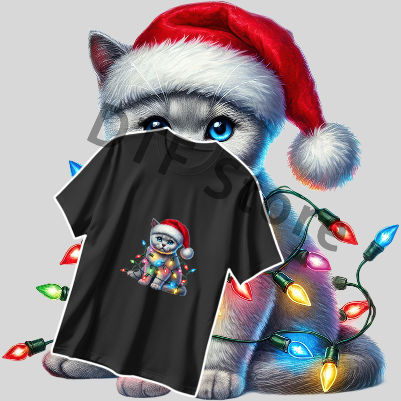 Christmas Camouflage Lamp Cat  - Iron On Patch recension och pris