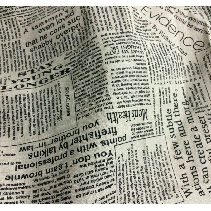 50x150cm Retro Newspaper Lette - Sewing Tweed Fabric recension och pris
