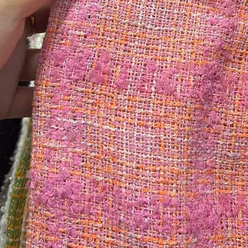 Pink and Orange Lattice With R - Sewing Tweed Fabric recension och pris