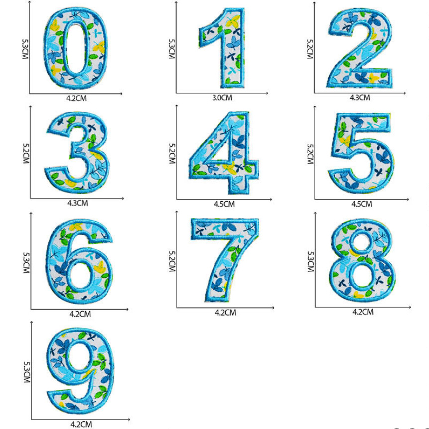 10 Pcs Blue Color Number Alpha - Sewing Id recension och pris