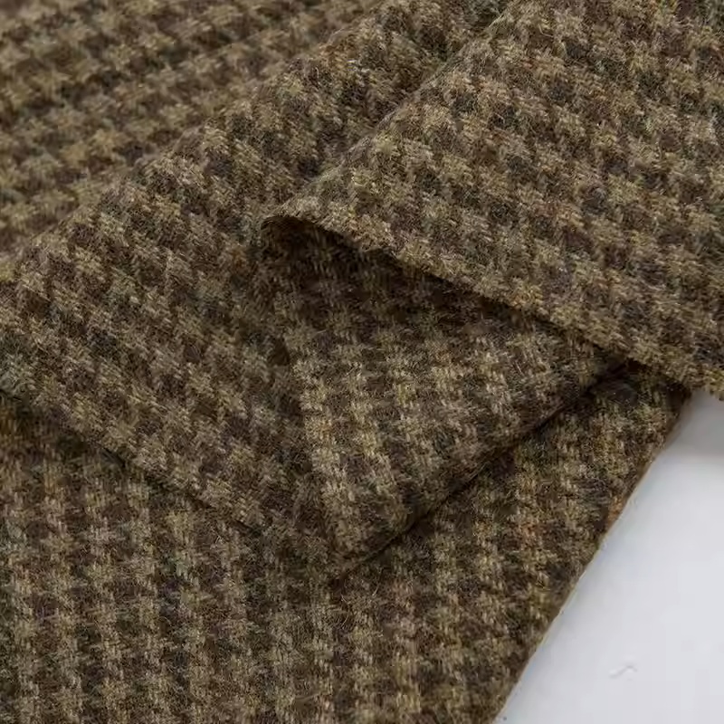 Light Coffee Small Houndstooth - Sewing Tweed Fabric recension och pris