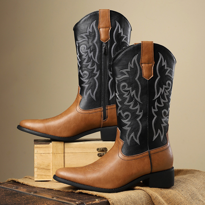 NEW Men High Boots Embroidery  - Sewing Embroidery Fabric recension och pris