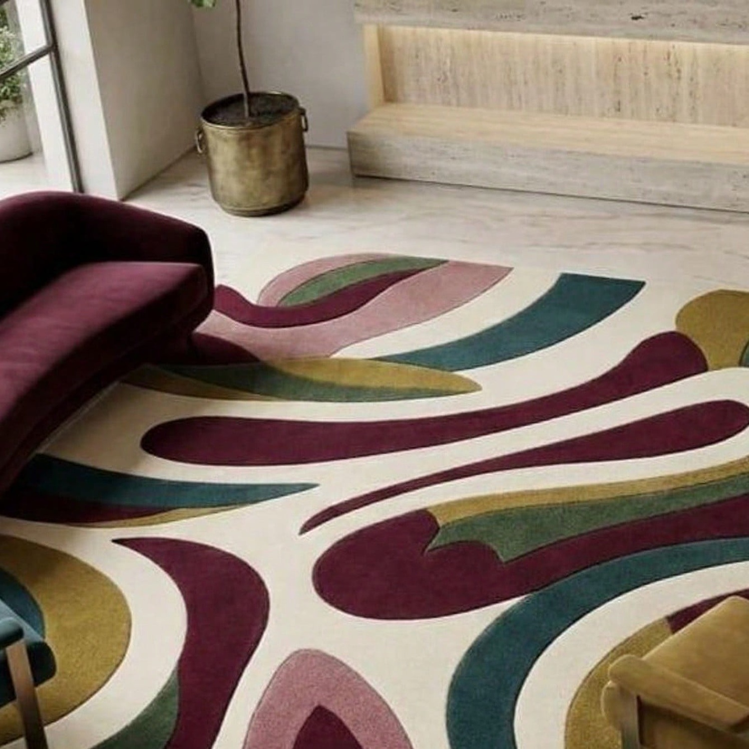 Abstract Pattern Carpet, Mid-C - Century Textile & Sewing Supply By Owner recension och pris